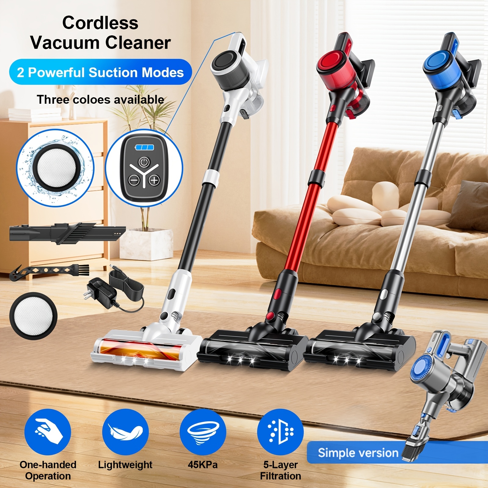 Pet Supplies Hours - Cordless Vacuum Cleaner High Suction, 38Kpa