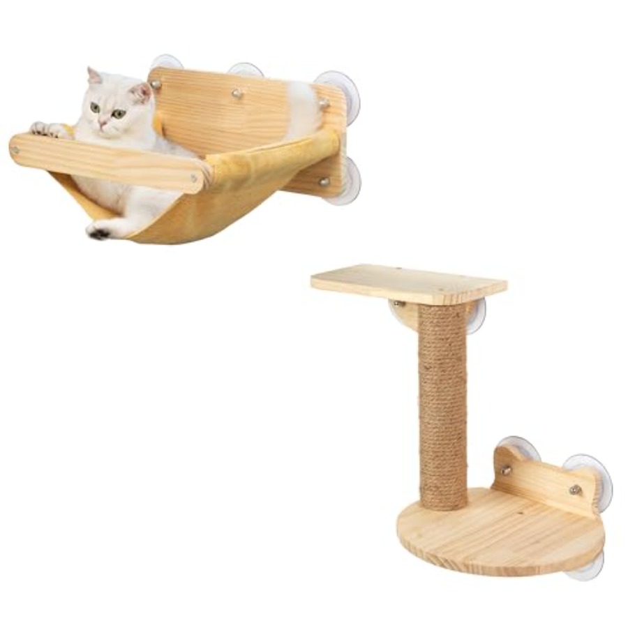 Cat Window Perch - Cat Window Hammock Bed 4pcs/Set Cat