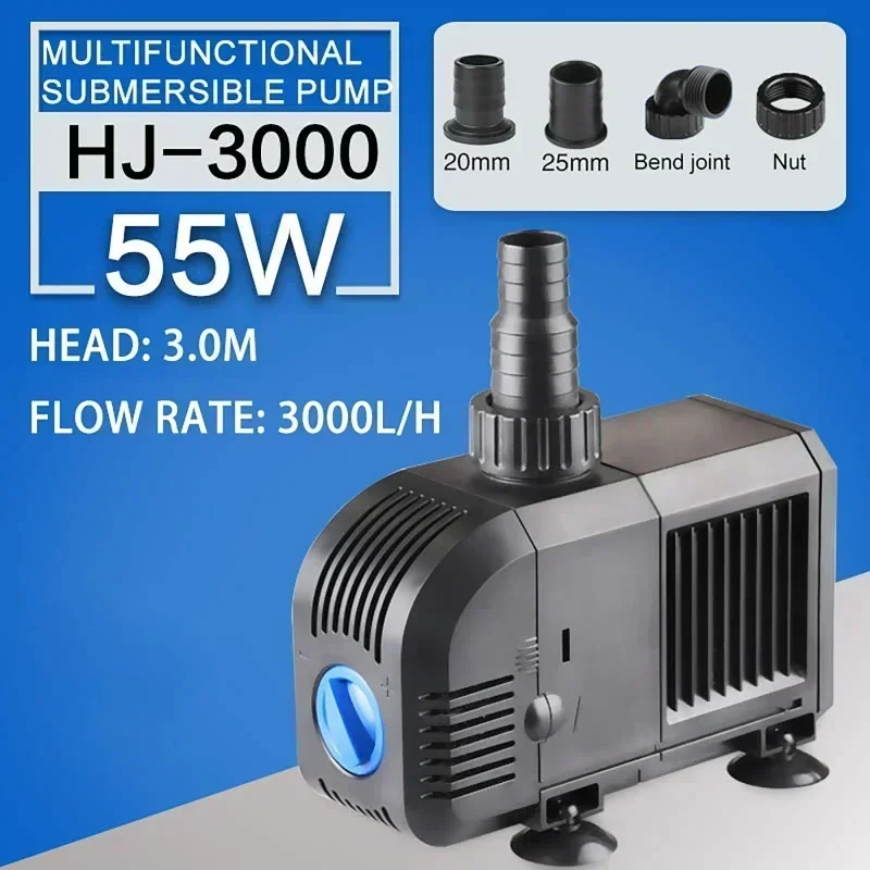 Fish Tank Filter Pump - 7-55W Ultra-Quiet HJ series 500—3000L/H Submersible
