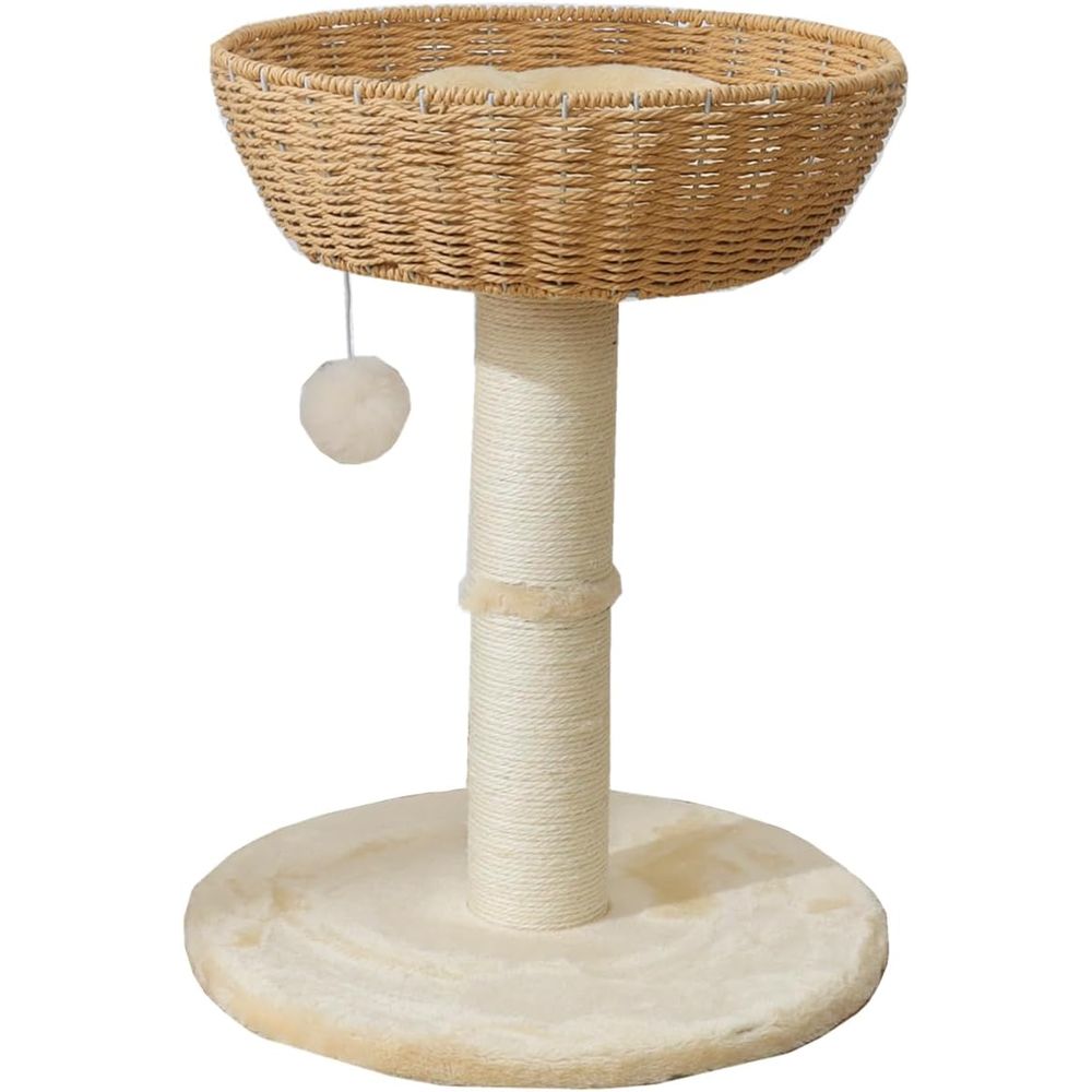 Cat Window Perch - Rattan Wicker Cat Tower with Nest