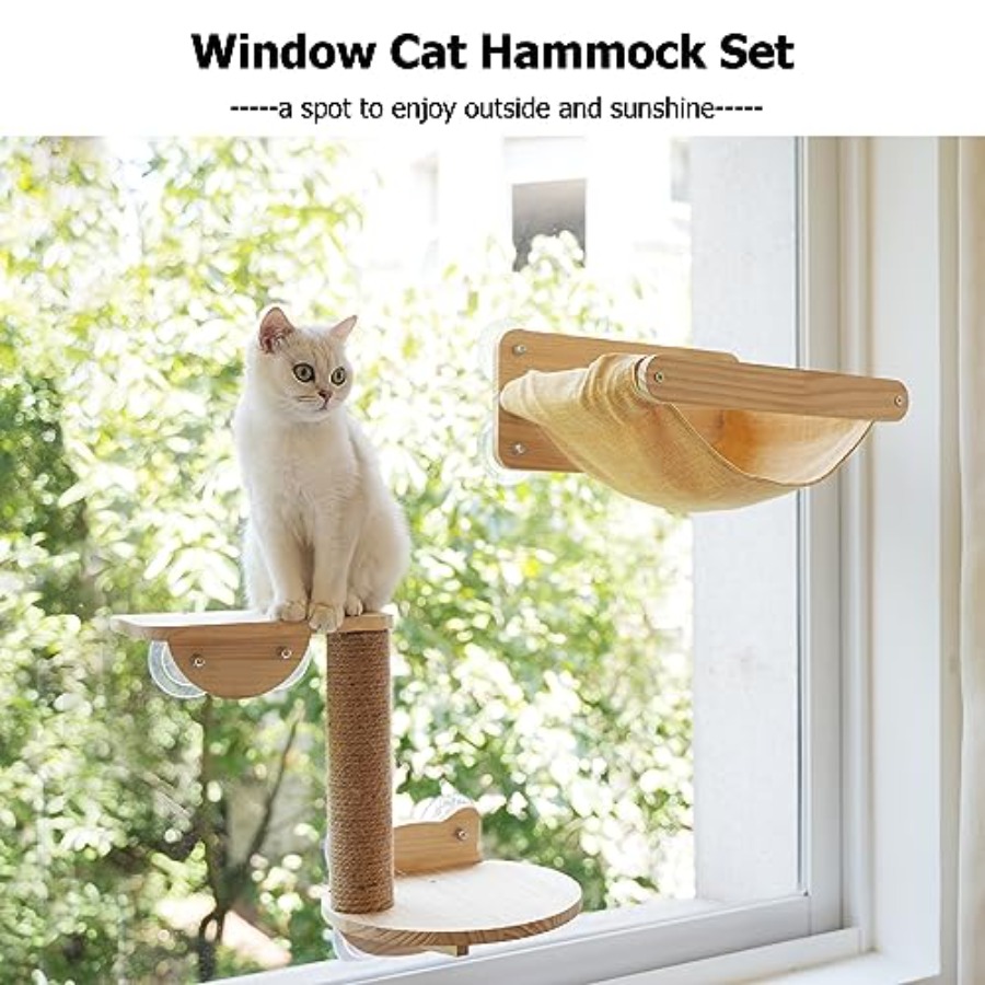 Cat Window Hammock Bed 4pcs/Se - Cat Window Perch ulasan dan harga
