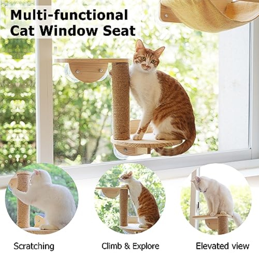 Cat Window Hammock Bed 4pcs/Se - Cat Window Perch ulasan dan harga